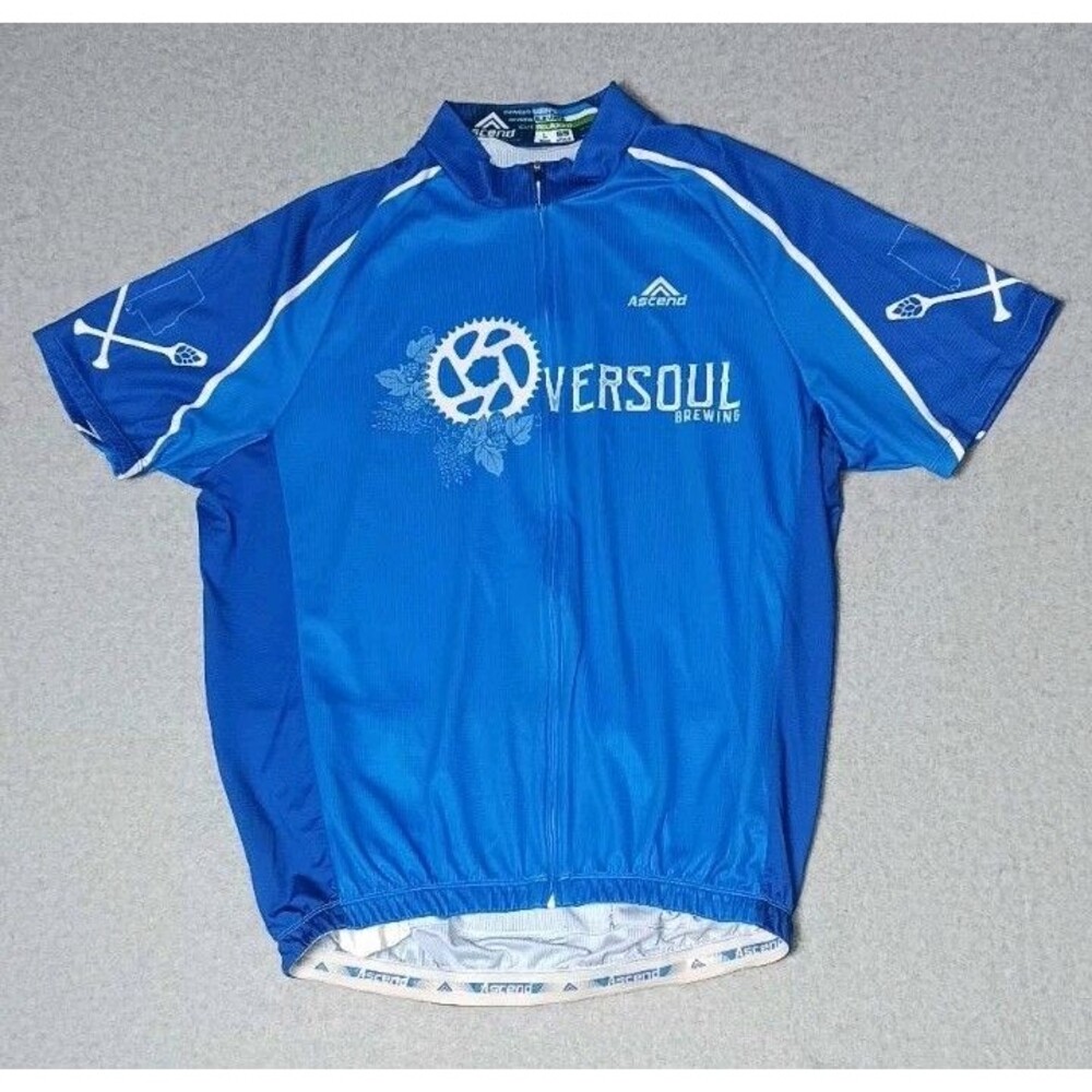 Ascend Sportswear Zip Up Cycling Shirt Mens Size Large Blue Elevate Relaxed...